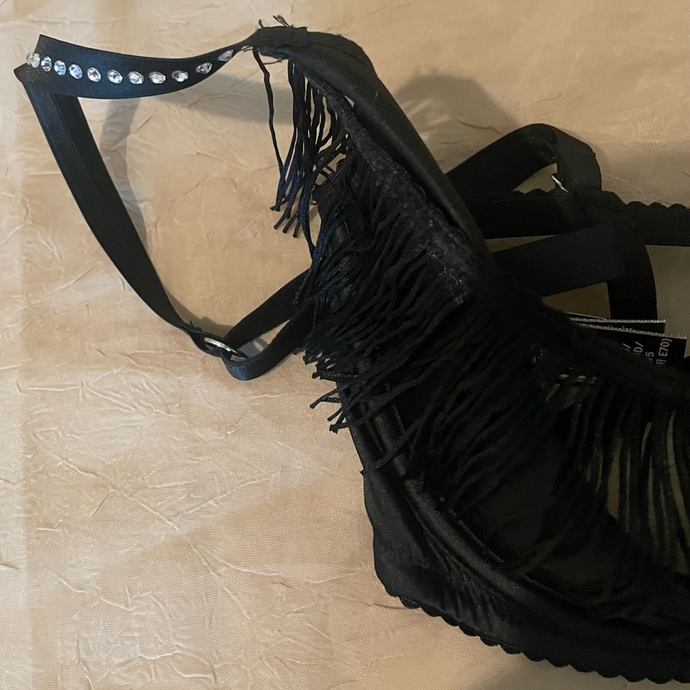 Victoria's Secret Black Fringe Bra - Picture 4 of 12